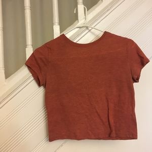 Burnt orange crop top t shirt Forever 21
